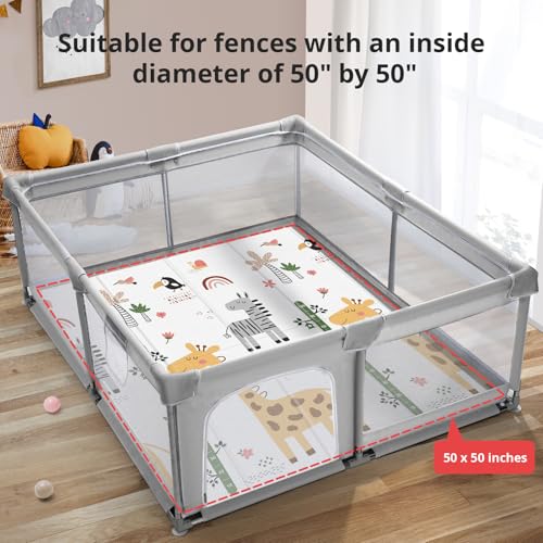 PIGLOG FOLDABLE BABY PLAY MAT 50X50 REVERSIBLE PORTABLE MAT FOR INFANTS GIRAFFE - Like New