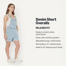 AEWM54002M25 Amazon Essentials Women's Medium Stretch Short Overalls - M - Brand New