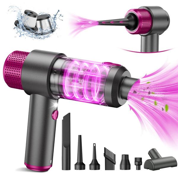 EYYA Car Vacuum Cleaner Cordless, 15000PA High Power - Gray & Pink - Brand New