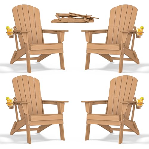 Nevilywood Folding Adirondack Chair B089-MW-FD-TEAK - Weather Resistant - Like New