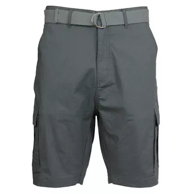 GALAXY BY HARVIC MEN'S COTTON RIPSTOP CARGO SHORTS WITH BELT - SIZE: 32 - GRAY - Brand New