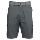 GALAXY BY HARVIC MEN'S RIPSTOP CARGO SHORTS WITH BELT - SIZE: 42 - GRAY - Brand New