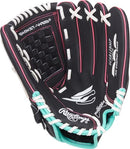 Rawlings Sure Catch Youth Series Softball Glove 12" Left Hand Throw Black/Mint - Like New
