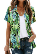 YTFSRUKP Womens Hawaiian Shirts Floral Printed Button V Neck Short Sleeve M A - Like New
