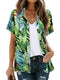 YTFSRUKP Womens Hawaiian Shirts Floral Printed Button V Neck Short Sleeve M A - Like New