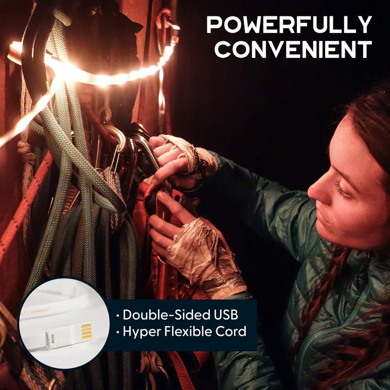 POWER PRACTICAL 10FT USB POWERED OUTDOOR LED STRING LIGHTS (NO BATTERY) - WHITE - Like New