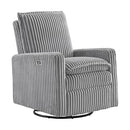 Oxford Baby Uptown Power Glider Recliner Rocking 270° Swivel/Chair 81253523 -Ash - Like New