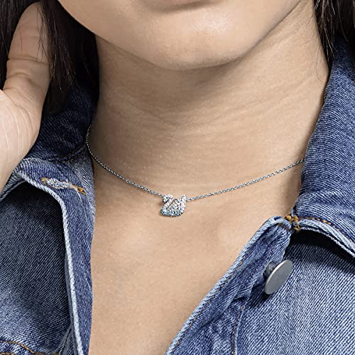 SWAROVSKI ICONIC SWAN PENDANT - BLUE & WHITE - Like New