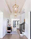 MOTINI 1-Light Gold Lantern Pendant Light Brushed Brass Finish B0919BS58B -NEW - Brand New
