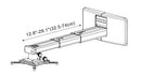 Viri Projector Wall Mount Extension: 325-740mm (12.80"-29.13") - Black - Brand New