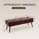 Furnimart Faux Leather Bench Ottoman  Tufted Button B09R4WJMXG - Dark Brown - Brand New