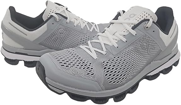 ON MEN'S CLOUDSURFER RUNNING SHOES - SIZE: MEN 9.5 - GLACIER/GREY/BLACK CORE - Like New