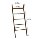 Leesinwing Wood Blanket Ladder 5 Tier Farmhouse Style Wall-Leaning - Dark Brown - Brand New