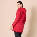 Amazon Essentials Women's Lightweight Water-Resistant Hooded Puffer Coat Red M - Brand New