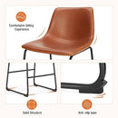 Counter Height Bar Stools Set of 2 Leather Barstools Modern Bar Stools Back - Brand New