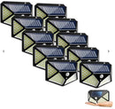 OUTDOOR MOTION SENSOR SOLAR WALL LIGHT 3 LIGHTING MODES FOUR-SIDED ILLUMINATION - Like New