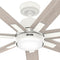 Hunter Fan Company 60" Ceiling Fan Light Kit Handheld Remote - MATTE FRESH WHITE - Like New