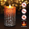 JOSU LED Flameless LED Candles, Remote, 4" 5" 6" (Set of 3) - Pine Bark Effect Like New