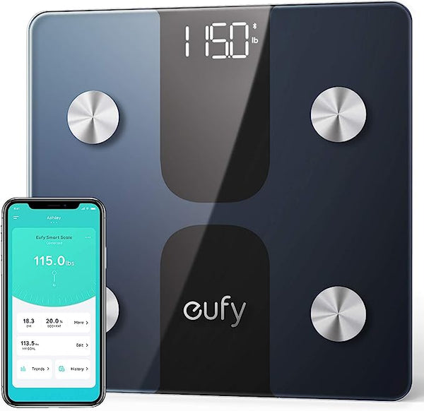eufy by Anker Smart Scale C1 Body Fat Scale Wireless Digital T9146 - Black/White Like New