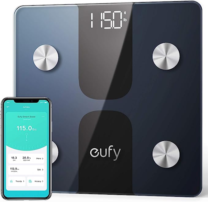 eufy by Anker Smart Scale C1 Body Fat Scale Wireless Digital T9146 - Black/White Like New