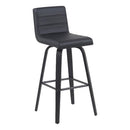 ARMEN LIVING VIENNA MODERN SWIVEL 30" BAR HEIGHT BARSTOOL BLACK FAUX LEATHER - Like New