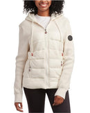 CANADA WEATHER GEAR WOMEN'S LIGHTWEIGHT QUILTED JACKET KNIITED IVORY M - Brand New
