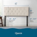 Lucid Mid-Rise Upholstered Headboard Lucy Q by LUCID Home - Queen - Pearl - Like New