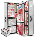 HEARTH & HARBOR WRAPPING PAPER STORAGE CONTAINER, INTERIOR POCKETS - SILVER XL - Like New