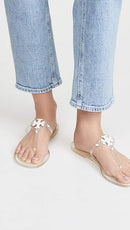 TORY BURCH WOMEN'S MINI MILLER THONG FLIP FLOPS, CLEAR, 11 MEDIUM US - Like New