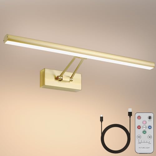 Wirelessly Operated Art Light, 17.5" Only For Howmzon, Brass Plated - Gold/Brass - Like New