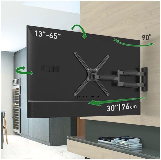 Barkan Long TV Wall Mount, 13-65 inch Full Motion Articulating BM343XL - BLACK Like New