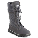 POLAR Womens Faux Fur Warm Thermal Outdoor Walking Snow Calf Boots YC0613 - Grey - Like New