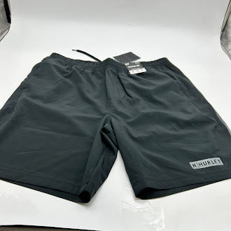 HURLEY WARMUP SHORT BLACK WITH A GRAY STRIPE - SIZE: MEN M - BLACK - Brand New