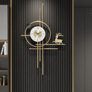 PSYCHE GOD Large Gold Wall Clock Metal Elk Non-Ticking Modern Clock - Brand New