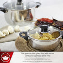 MAGEFESA Family 10-Piece Cookware Set Crafted Stainless Steel, 3 Quart - Silver - Brand New