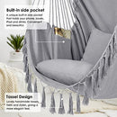Y- STOP HAMMOCK CHAIR HANGING ROPE SWING - LIGHT GRAY - Like New