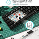 RK ROYAL KLUDGE RK68 Wireless Hot-Swappable 65% Mechanical Brown Switch - Black - Like New