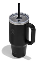 Hydro Flask Travel Tumbler with Handle, Clear Lid and Straw - Insulated Stainle - Like New