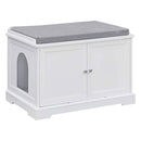 SUMELL SWEETGO CAT WASHROOM BENCH LITTER BOX REMOVABLE PARTITION WALL - WHITE - Like New