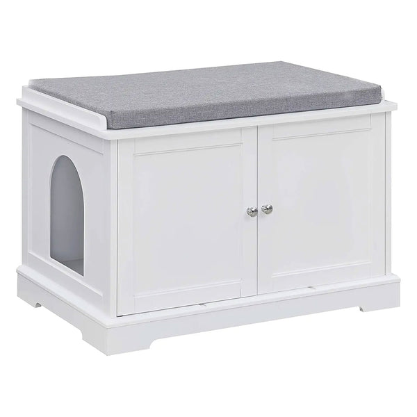 SUMELL SWEETGO CAT WASHROOM BENCH LITTER BOX REMOVABLE PARTITION WALL - WHITE - Like New