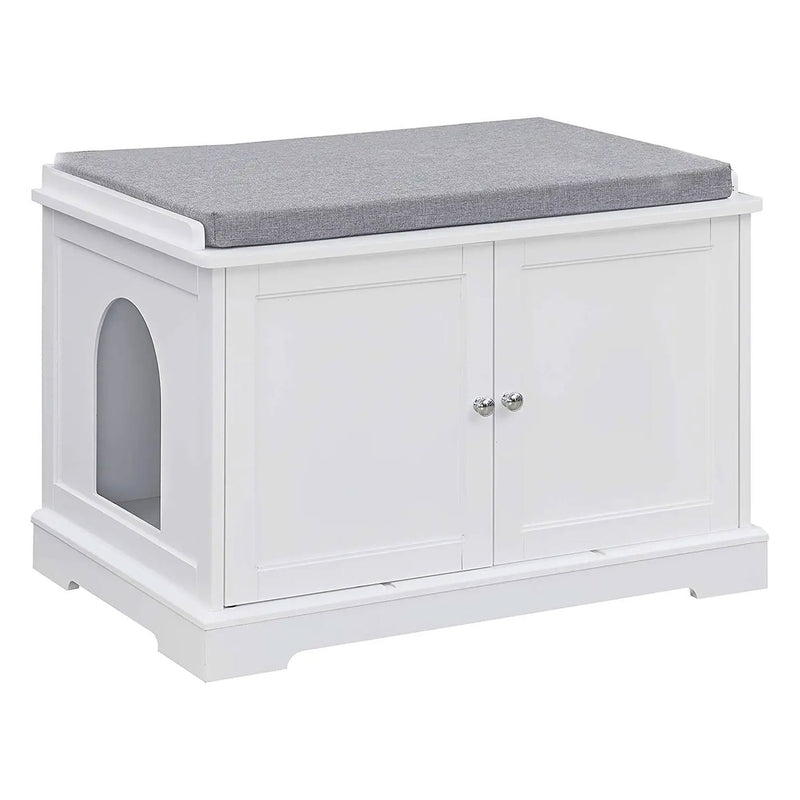 SUMELL SWEETGO CAT WASHROOM BENCH LITTER BOX REMOVABLE PARTITION WALL - WHITE - Like New