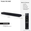 SAMSUNG HW-S60D 5.0 CHANNEL S-SERIES ALL-IN-ONE SOUNDBAR DOLBY ATMOS - BLACK - Like New