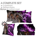 Sleepwish Wolf & Dragon Comforter Sets 3D Wolf Bedding Wild Wolf King Size - Brand New