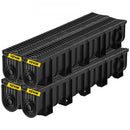 VEVOR TRENCH DRAIN SYSTEM CHANNEL DRAIN WITH PLASTIC GRATE 5.9 X 7.5 IN - BLACK - Like New