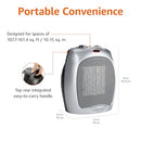 AMAZON BASICS CERAMIC SPACE HEATER PORTABLE HEATER 1500W - SILVER - Like New