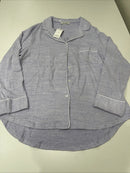 AAMIKAST WOMEN'S LONG SLEEVE BUTTON DOWN PAJAMA SET -SIZE: L - PURPLE LAKE - Brand New