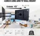 FORGING MOUNT HEAVY DUTY LONG ARM TV MOUNT,FULL MOTION TV MOUNTS BRACKET - BLACK - Like New