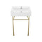 SWISS MADISON WELL SM-CS721, CLAIRE 24" SINK IN GLOSSY WHITE - WHITE/GOLD LEGS - Like New