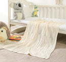 AORMENZY CABLE KNIT THROW BLANKETS 30 X 40 INCHES, Light Weight Blanket - CREAM - Brand New