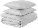 AMAZON AWARE 3 PIECE ORGANIC COTTON 300 THREAD COUNT DUVET COVER LIGHT GRAY - Like New
